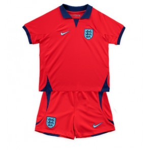 England kläder Barn VM 2022 Bortatröja Kortärmad (+ korta byxor)